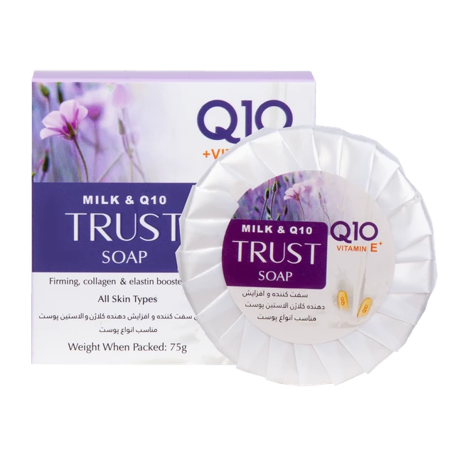 صابون شیر و Q10 تراست با حجم ۷۵ گرم